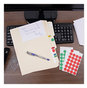 A Picture of product UNV-40108 Universal® Self-Adhesive Removable Color-Coding Labels 0.75" dia, White, 28/Sheet, 36 Sheets/Pack