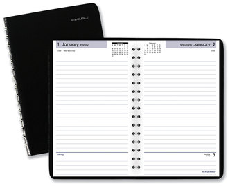 AT-A-GLANCE® DayMinder® Daily Appointment Book 8 x 5, Black Cover, 12-Month (Jan to Dec): 2026