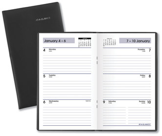 AT-A-GLANCE® DayMinder® Weekly Pocket Planner 6 x 3.5, Black Cover, 12-Month (Jan to Dec): 2026