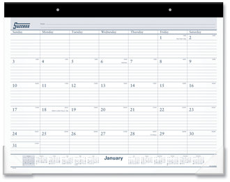 AT-A-GLANCE® Desk Pad 21.75 x 17, White Sheets, Black Binding, Clear Corners, 12-Month (Jan to Dec): 2026