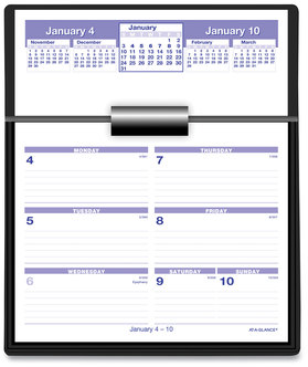 AT-A-GLANCE® Flip-A-Week® Desk Calendar and Base 7 x 5.5, White Sheets, 12-Month (Jan to Dec): 2026