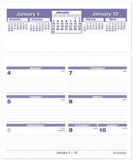AT-A-GLANCE® Flip-A-Week® Desk Calendar Refill 7 x 6, White Sheets, 12-Month (Jan to Dec): 2026