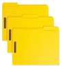 A Picture of product SMD-12940 Smead™ Top Tab Colored Fastener Folders 0.75" Expansion, 2 Fasteners, Letter Size, Yellow Exterior, 50/Box