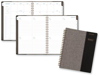 AT-A-GLANCE® Signature Collection® Black/Gray Felt Weekly/Monthly Planner 11.25 x 9.5, Cover, 13-Month: Jan 2025 to 2026