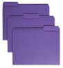 A Picture of product SMD-13043 Smead™ Colored File Folders 1/3-Cut Tabs: Assorted, Letter Size, 0.75" Expansion, Purple, 100/Box