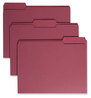 A Picture of product SMD-13093 Smead™ Colored File Folders 1/3-Cut Tabs: Assorted, Letter Size, 0.75" Expansion, Maroon, 100/Box