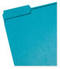 A Picture of product SMD-13143 Smead™ Colored File Folders 1/3-Cut Tabs: Assorted, Letter Size, 0.75" Expansion, Teal, 100/Box