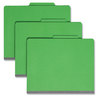 A Picture of product SMD-13702 Smead™ Colored Top Tab Classification Folders with SafeSHIELD® Coated Fasteners Four 2" Expansion, 1 Divider, Letter Size, Green Exterior, 10/Box