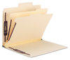 A Picture of product SMD-14010 Smead™ SuperTab® Colored Classification Folders with SafeSHIELD® Coated Fastener Technology Six Fasteners, 2" Expansion, 2 Dividers, Letter Size, Dark Blue, 10/Box