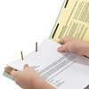 A Picture of product SMD-14023 Smead™ 100% Recycled Pressboard Classification Folders 2" Expansion, 2 Dividers, 6 Fasteners, Letter Size, Gray-Green, 10/Box