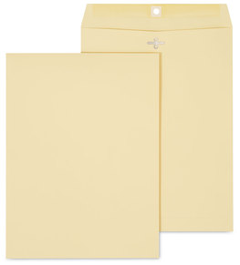 Universal® Kraft Clasp Envelope #10 1/2, Square Flap, Clasp/Gummed Closure, 9 x 12, Brown 100/Box