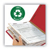 A Picture of product SMD-14061 Smead™ 100% Recycled Pressboard Classification Folders 2" Expansion, 2 Dividers, 6 Fasteners, Letter Size, Bright Red, 10/Box