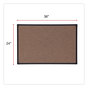 A Picture of product UNV-43022 Universal® Tech Cork Board 36 x 24, Brown Surface, Black Plastic Frame