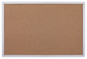 Universal® Cork Bulletin Board 36 x 24, Tan Surface, Aluminum Frame