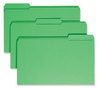 A Picture of product SMD-17134 Smead™ Reinforced Top Tab Colored File Folders 1/3-Cut Tabs: Assorted, Legal Size, 0.75" Expansion, Green, 100/Box