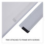 A Picture of product UNV-43723 Universal® Modern Melamine Dry Erase Board with Aluminum Frame 36 x 24, White Surface