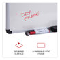 A Picture of product UNV-43724 Universal® Modern Melamine Dry Erase Board with Aluminum Frame 48 x 36, White Surface