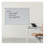 A Picture of product UNV-43735 Universal® Deluxe Magnetic Steel Dry Erase Marker Board 72 x 48, White Surface, Aluminum/Plastic Frame