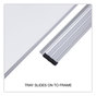 A Picture of product UNV-43742 Universal® Combination Dry Erase & Bulletin Board Cork/Dry Melamine, 24 x 18, Tan/White Surface, Gray/Black Aluminum/Plastic Frame