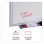 A Picture of product UNV-44624 Universal® Deluxe Melamine Dry Erase Board 36 x 24, White Surface, Silver Aluminum Frame