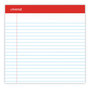 A Picture of product UNV-45000 Universal® Perforated Ruled Writing Pads Wide/Legal Rule, Red Headband, 50 White 8.5 x 14 Sheets, Dozen