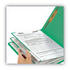 A Picture of product SMD-26837 Smead™ Colored End Tab Classification Folders with Dividers 2" Expansion, 2 6 Fasteners, Letter Size, Green, 10/Box