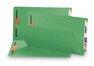 A Picture of product SMD-28140 Smead™ Heavyweight Colored End Tab Fastener Folders 0.75" Expansion, 2 Fasteners, Legal Size, Green Exterior, 50/Box