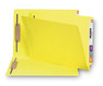 A Picture of product SMD-28940 Smead™ Heavyweight Colored End Tab Fastener Folders 0.75" Expansion, 2 Fasteners, Legal Size, Yellow Exterior, 50/Box