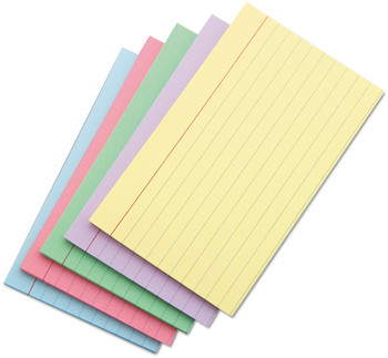 Universal® Recycled Index Strong 2 Pt. Stock Cards Ruled, 5 x 8, Assorted, 100/Pack