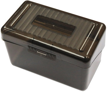 Universal® Plastic Index Card Boxes Holds 300 3 x 5 Cards, 5.63 3.25 3.75, Translucent Black