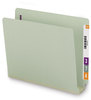 A Picture of product SMD-34725 Smead™ End Tab Expansion Pressboard Classification Folders with SafeSHIELD® Coated Fasteners Two 3" Letter Size, Gray-Green, 25/Box