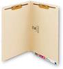 A Picture of product SMD-37115 Smead™ Manila End Tab Fastener Folders with Reinforced Tabs Straight 11-pt 2 Fasteners, Legal Size, Exterior, 50/Box