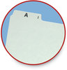 A Picture of product SMD-50376 Smead™ Alphabetic Top Tab Indexed File Guide Set 1/5-Cut A to Z, 8.5 x 11, Green, 25/Set