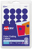 A Picture of product AVE-05469 Avery® Printable Self-Adhesive Removable Color-Coding Labels 0.75" dia, Dark Blue, 24/Sheet, 42 Sheets/Pack, (5469)