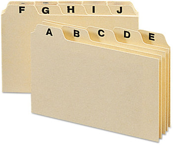 Smead™ Manila Card Guides 1/5-Cut Top Tab, A to Z, 3 x 5, 25/Set