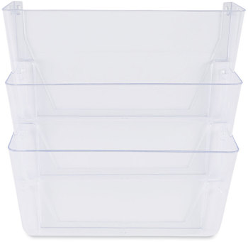 Universal® Wall Files 3 Sections, Letter Size, 13" x 4" 14", Clear, 3/Set