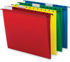 A Picture of product SMD-64026 Smead™ Poly Hanging Folders Letter Size, 1/5-Cut Tabs, Assorted Colors, 12/Pack