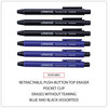 A Picture of product UNV-55106 Universal® Pen-Style Retractable Eraser For Pencil Marks, White Assorted Barrel Colors, 6/Pack