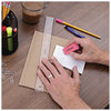A Picture of product UNV-55120 Universal® Bevel Block Erasers For Pencil Marks, Slanted-Edge Rectangular Large, Pink, 20/Pack