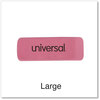 A Picture of product UNV-55120 Universal® Bevel Block Erasers For Pencil Marks, Slanted-Edge Rectangular Large, Pink, 20/Pack