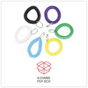 A Picture of product UNV-56051 Universal® Wrist Coil Plus Key Ring Plastic, Assorted Colors, 6/Pack