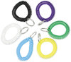 A Picture of product UNV-56051 Universal® Wrist Coil Plus Key Ring Plastic, Assorted Colors, 6/Pack