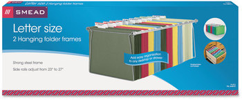 Smead™ Steel Hanging Folder Drawer Frame Letter Size, 23" to 27" Long, Gray, 2/Pack