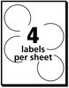 A Picture of product AVE-05868 Avery® Printable Gold Foil Seals 2" dia, 4/Sheet, 11 Sheets/Pack, (5868)
