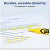 A Picture of product AVE-07742 Avery® HI-LITER® Desk-Style Highlighters Yellow Ink, Chisel Tip, Yellow/Black Barrel, Dozen