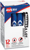 A Picture of product AVE-07886 Avery® MARKS A LOT® Regular Desk-Style Permanent Marker Broad Chisel Tip, Blue, Dozen (7886)