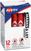 A Picture of product AVE-07887 Avery® MARKS A LOT® Regular Desk-Style Permanent Marker Broad Chisel Tip, Red, Dozen (7887)