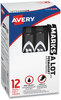 A Picture of product AVE-07888 Avery® MARKS A LOT® Regular Desk-Style Permanent Marker Broad Chisel Tip, Black, Dozen (7888)