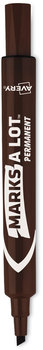 Avery® MARKS A LOT® Large Desk-Style Permanent Marker Broad Chisel Tip, Brown, Dozen (8881)