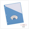 A Picture of product UNV-61681 Universal® Slash-Cut Pockets for Three-Ring Binders Jacket, Letter, 11 Pt., Blue, 10/Pack